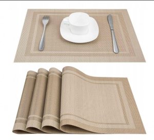 Wodoodporna podkładka na stół 30x45 cm prostokątna złota MP34Z 1