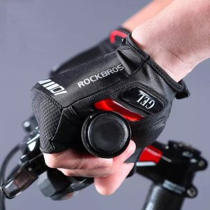 Rękawiczki rowerowe z wkładkami żelowymi rozmiar M czarne 10