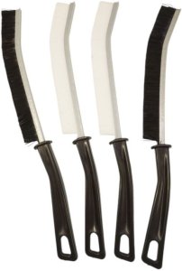 Szczotka do czyszczenia fug szczelin mycia kuchni wąska szczelinowa dluga 4 x 230mm (2X biała + 2x czarna) nylon 2
