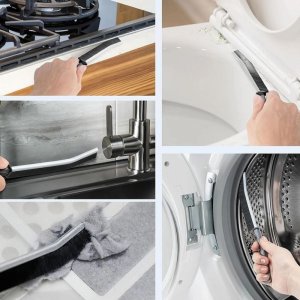 Szczotka do czyszczenia fug szczelin mycia kuchni wąska szczelinowa dluga 4 x 230mm (2X biała + 2x czarna) nylon 7