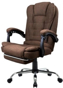 Fotel biurowy obrotowy BOSS z podnóżkiem - brązowy MATERIAŁ KO22BR-MAT 2