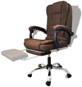 Fotel biurowy obrotowy BOSS z podnóżkiem - brązowy MATERIAŁ KO22BR-MAT 5