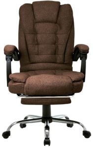 Fotel biurowy obrotowy BOSS z podnóżkiem - brązowy MATERIAŁ KO22BR-MAT 6