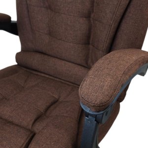 Fotel biurowy obrotowy BOSS z podnóżkiem - brązowy MATERIAŁ KO22BR-MAT 7