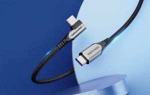 Kabel USB Vention Kabel kątowy USB Vention TAKHF USB-C do USB-C 5A (szary) 2