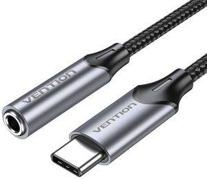 Adapter Vention BGMHF USB-C M do 3.5mm Jack 1M (szary) 1