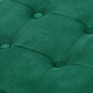 Pufa składana XL z guzikami - 60x38x38cm aksamit zielona 5