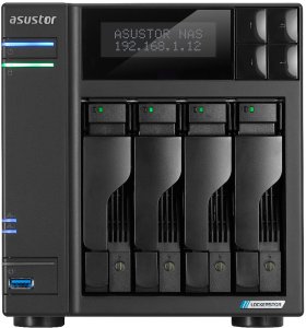 Serwer plików Asustor LOCKERSTOR 4 AS6704T 4-bay, Intel Celeron N5105 Czterordzeniowy 2.0GHz, 16GB RAM DDR4. 4x M.2 PCIe (NVMe), 2x 2.5 GbE. 2x USB 3.2. HDMI 2.0b; 1xPCIe 1