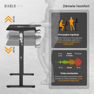 Biurko Diablo Chairs X-Tensio 1600 Czarne 160 cmx75 cm 13