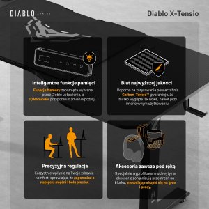 Biurko Diablo Chairs X-Tensio 1600 Czarne 160 cmx75 cm 19