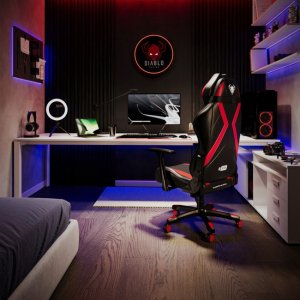 Fotel Gamingowy Diablo X-Horn 2.0 Small: czarno-czerwony 14