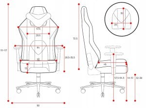 Fotel Obrotowy Diablo X-Player 2.0 Small, Czarny 2