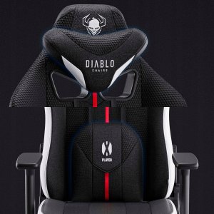 Fotel Diablo Chairs Materiałowy Fotel Diablo X-Player 2.0 Small: Biało-czarny 15
