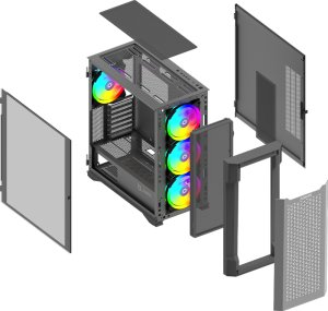 AQIRYS Obudowa do komputera AQUILLA ARGB black 20