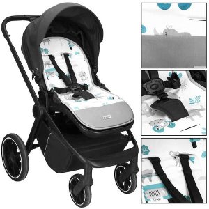 Wkładka do wózka spacerowego 37x78 cm dwustronna, mata do wózka spacerowego, zwierzątka UNIWERSALNY 2