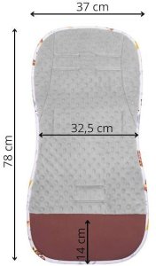 Wkładka do wózka spacerowego 37x78 cm dwustronna, mata do wózka spacerowego, zwierzątka UNIWERSALNY 11