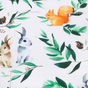 Wkładka do wózka spacerowego 37x78 cm dwustronna, mata do wózka spacerowego, zwierzątka/liście UNIWERSALNY 5