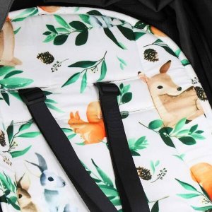 Wkładka do wózka spacerowego 37x78 cm dwustronna, mata do wózka spacerowego, zwierzątka/liście UNIWERSALNY 6