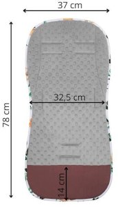 Wkładka do wózka spacerowego 37x78 cm dwustronna, mata do wózka spacerowego, zwierzątka/liście UNIWERSALNY 10
