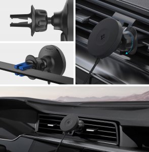 Ładowarka Spigen Spigen OneTap Pro 4 MagSafe Car Mount Charger, black - Wireless / Air Vent 3