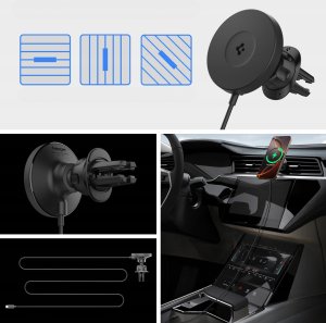 Ładowarka Spigen Spigen OneTap Pro 4 MagSafe Car Mount Charger, black - Wireless / Air Vent 4
