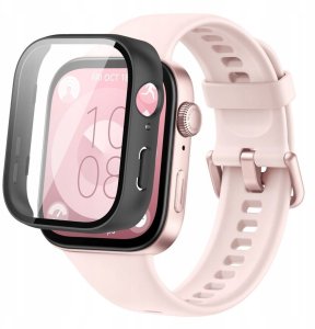 Alogy Czarne Etui 360 + Szkło Ochronne do Huawei Watch Fit 3 | 2w1 Pełna Ochrona 12