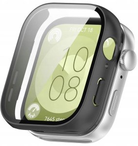 Alogy Czarne Etui 360 + Szkło Ochronne do Huawei Watch Fit 3 | 2w1 Pełna Ochrona 4
