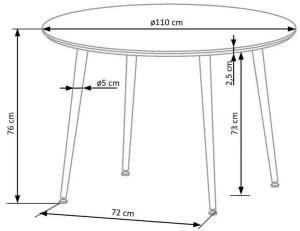 Stół okrągły DOMENICO 110x110 orzech/złoty HALMAR 11