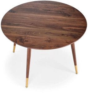 Stół okrągły DOMENICO 110x110 orzech/złoty HALMAR 4