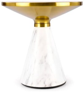 Stolik kawowy TALBI 50x50 biały marmur/złoty HALMAR 4