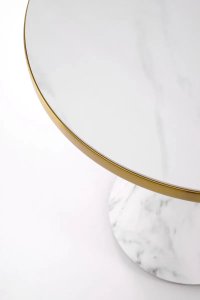 Stolik kawowy TALBI 50x50 biały marmur/złoty HALMAR 5