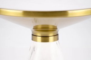 Stolik kawowy TALBI 50x50 biały marmur/złoty HALMAR 6