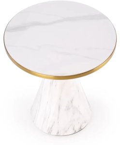 Stolik kawowy TALBI 50x50 biały marmur/złoty HALMAR 7