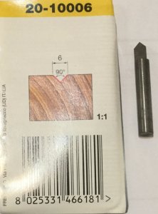 Frez 20-10006P 6X6X38,1X6,0 90˚ 1