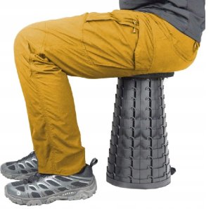 Składane krzesło turystyczne teleskopowe SMARTY wędkarskie czarno-czerwone 2