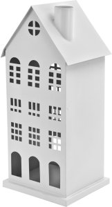 Ozdoba świąteczna domek 46 cm biały metal 7583 2