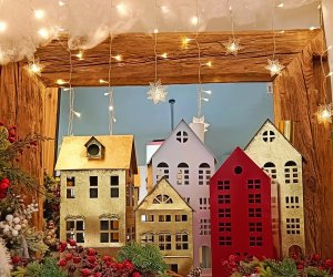 Ozdoba świąteczna domek 46 cm biały metal 7583 3