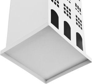 Ozdoba świąteczna domek 46 cm biały metal 7583 7