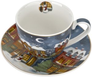 Filiżanka porcelanowa 220 ml + spodek Christmas City 2