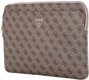 Torba Guess Sleeve 14" 4G Zipper Pocket  Triangle Logo brązowy 3