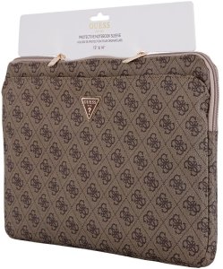 Torba Guess Sleeve 14" 4G Zipper Pocket  Triangle Logo brązowy 4