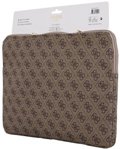 Torba Guess Sleeve 14" 4G Zipper Pocket  Triangle Logo brązowy 5