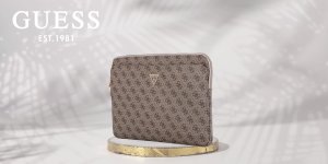 Torba Guess Sleeve 14" 4G Zipper Pocket  Triangle Logo brązowy 6