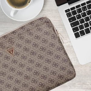 Torba Guess Sleeve 14" 4G Zipper Pocket  Triangle Logo brązowy 8