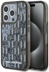 Etui Karl Lagerfeld Liquide Glitter      Monogram Gradient do iPhone 15 Pro czarny 1