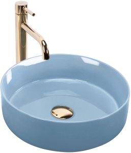 Umywalka nablatowa Rea SAMI L.BLUE SHINY 1