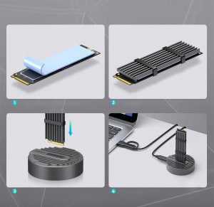 Kieszeń Zenwire Adapter SSD NVME PCIe SATA NGFF 2w1 kieszeń dysk M.2 USB 3.2 USB-C 10 Gb/s 3