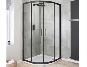 Kabina prysznicowa BLACK LOFT industrial czarna 80 półokrągła 3