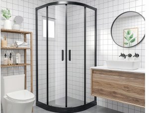 Kabina prysznicowa BLACK LOFT industrial czarna 80 półokrągła 5