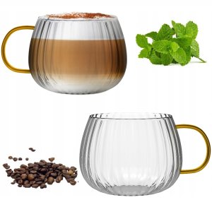 Vialli Design - Tulip zestaw dwóch szklanek z żółtym uchem 350ml 9